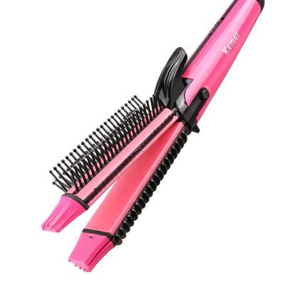 China Car Kemei KM-6833 new 4 in 1 professional wholesale electric hair straightener, electric hair curler for sale