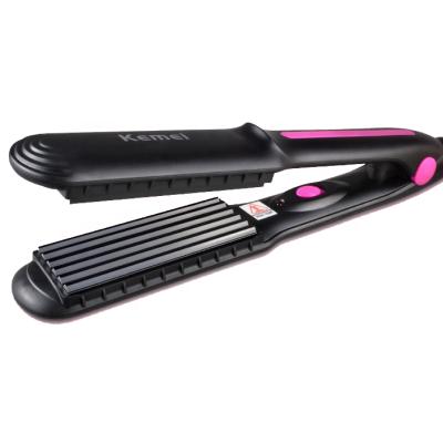 China Hot Sale Kemei KM-2118 Car Constant Temperature Ceramic 2 in 1 Hair Straightener Curler Wholesale for sale