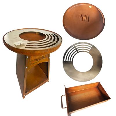 China 2022New Style Corten Steel Outdoor Family Picnic/Portable Party Barbecue Grill Use Charcoal Or Wood As Fuel for sale