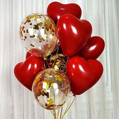 China Latex Gift Toy Cheap Price 50PCS Heart Shape Pomegranate Red Balloon With Wedding Party Red Imperial for sale