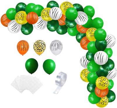 China Toy Green Latex Balloon Chain Gift Set Forest Animal Theme Party Kids Birthday Party Balloons for sale