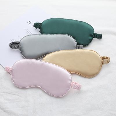 China Custom Logo Hotel Travel Wedding Gift Soft Silk Sleep Eye Mask Custom Made Promotion Gift With Drawstring Bag for sale