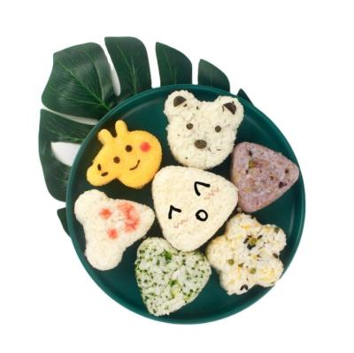 China Sustainable Sushi Maker 7pcs/1 Set Animal Shape Rice Ball Mold Plastic Onigiri DIY Kitchen Tools for sale