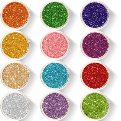 China Christmas Ornament Glitter Wenida 12 Colors Holographic Cosmetic Festival Powder Glitter Craft Glitter For Face Hair Body Nail Arts for sale