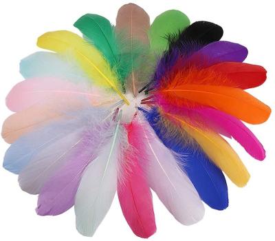 China Durable 4-6 Inches Hard Color Mixed Post Feathers For Crafts In Feather DIY Dress Trimming Wholesale for sale