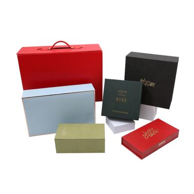 China Handmade Wholesale Custom Cardboard Paper Packaging Box Packed Foldable Rigid Box With Logo for sale