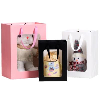 China Factory Direct Selling Clear Bulk Window Paper Gift Bag Kawaii Recyclable Stock Different Sizes for sale