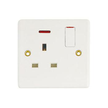 China HOME UK 1 Strip Switched Socket British Standard Wall Outlet With 13A Light Weight Plug for sale