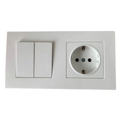 China Wholesale Plastic 2 HOME Switches and Sockets 2P+T Strip Wall Socket Outlet Plastic Switches and Eu Plug for sale