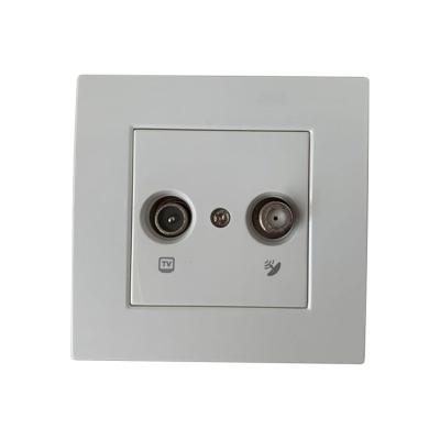 China wholesales telphone rj45 HOME standard material socket PC TV EU data socket outlet f wall sockets satellite connector for sale