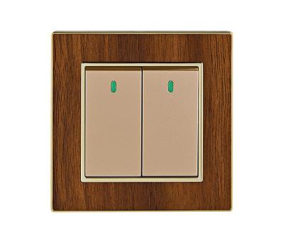 China PC PHOSPHORUS COPPER Custom Design 10A 2 Strip Light Wall Switches For Home Push Button Wall Switch for sale