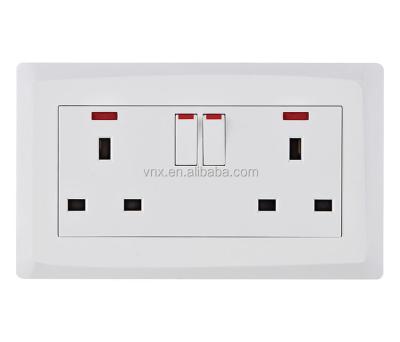 China New Design Residential / General Purpose Machine Grade 2 Strip 13a Double Switched Sockets 13a Socket Outlet for sale