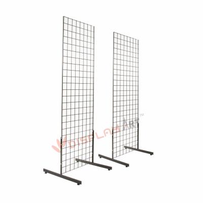 China Hot Sale Iron Metal Gridwall Panel Floor Display Rack With T Legs for sale