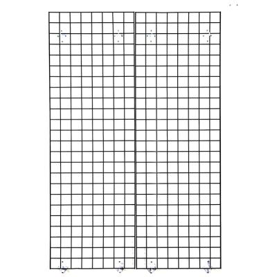 China 2' X6 GP005 Wire Mesh Gridwall Panel 3 Pcs Box Grid Wall Display Black for sale