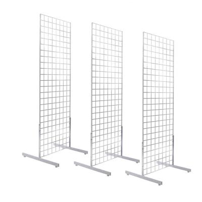 China 2' x 6' White Gridwall Panel Tower with T-base Floorstanding Display Rack GP010 for sale