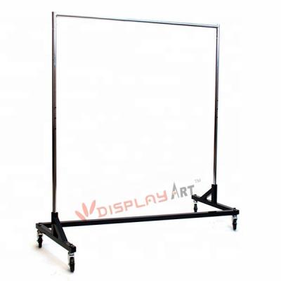 China Z-shape Easy Folding Convenient Clothing Garment Rolling Rack for sale