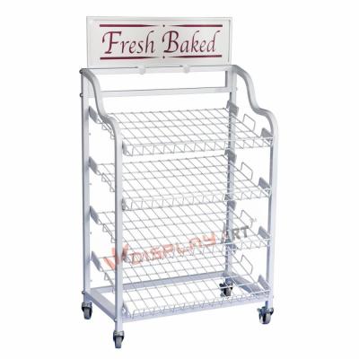 China Floor Display Quick Set Fresh Baked Bread Metal Display Rack for sale