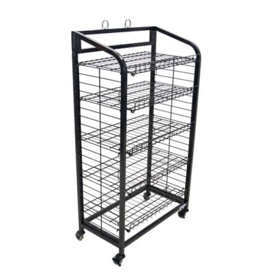 China Bread Display Stand Supermarket Exhibition Metal Wire Bread Bakery Display Rack With 5-Shelf for sale