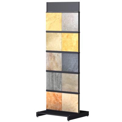 China Showing room tile standing metal tile rack ceramic floor standing display for showroom for sale