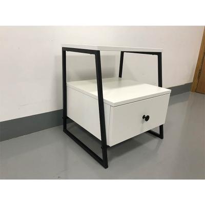 China Extendable White Furniture Wooden Bedside Table Night Stand With Drawer for sale