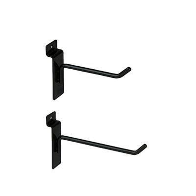 China Apparel And Accessory Commercial Grade Slatwall Panel Hanging Heavy Duty Black Metal Hooks For Any Retail Display for sale