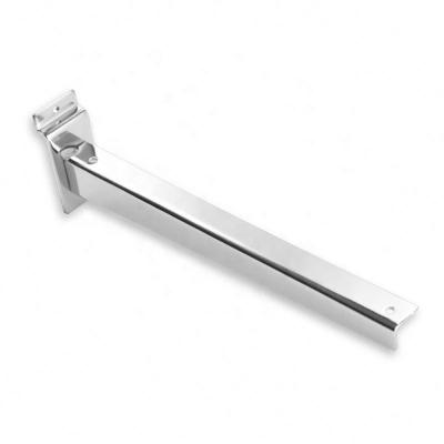 China Supermarket Display Chrome Metal Easy Shelf Bracket For Slatwall for sale