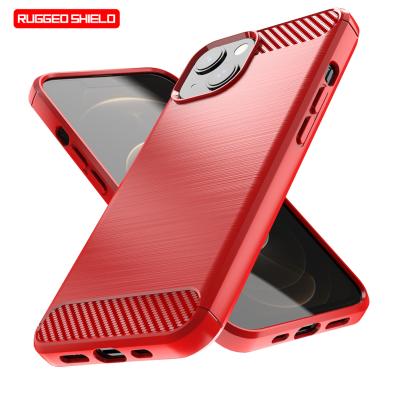 China Fashion Carbon Wire Drawing Shockproof Matte Texture TPU Fiber Thick Soft Phone Case For iphone 13 13 pro for sale