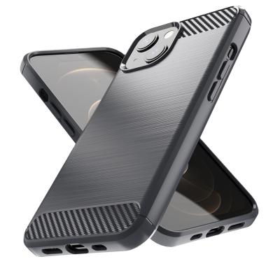 China High Quality Shockproof Carbon Fiber TPU Shockproof Brushed Soft Phone Case for iphone 13 13 pro 13 pro 13 max mini for sale