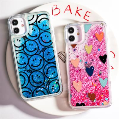 China Luxury Custom Anti-drop Back Lens Protective Phone Case Glitter Liquid Quicksand Mobile Phone Case Accessories Cover For Huawei P50 for sale