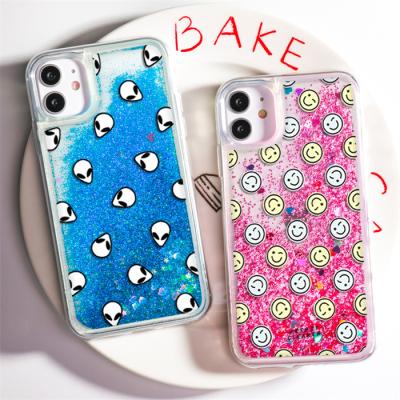 China Custom Anti-Drop Liquid Glitter Quicksand Glitter Phone Case For Huawei P Smart Shockproof Bumper Back Cover for sale