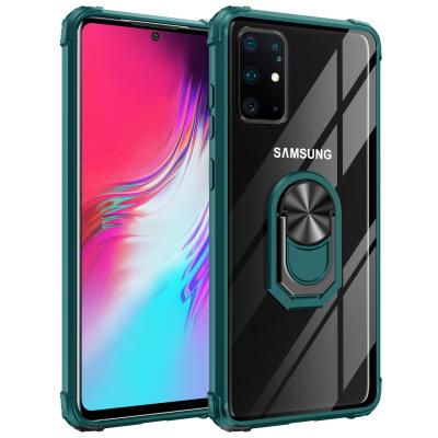 China New Kickstand Anti-drop Magnetic Good Quality Clear PC tpu Clear Phone Case With Shockproof Ring Holder For Huawei Mate20 for sale