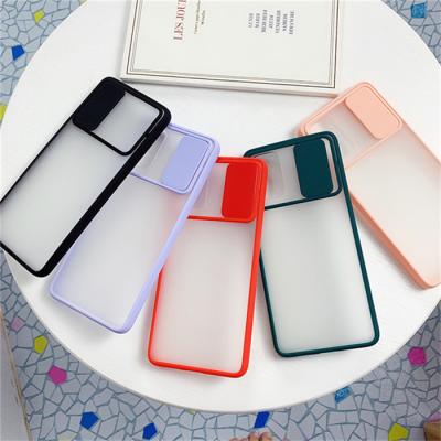 China New Shockproof Matte Soft Solid Color Clear Camera Lens Protector Slide Skin Feeling Phone Case For LG K40 K51 for sale