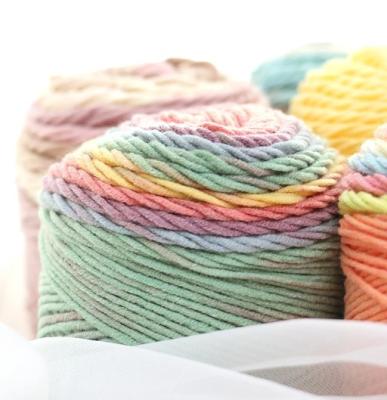 China Rainbow 45% Sustainable Cotton 55% Acrylic Blended Multicolor Crochet Ball Yarn for sale