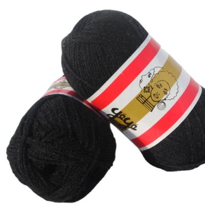 China Black Brazilian African Hair Wool Anti-pilling Knitting Yarn for sale