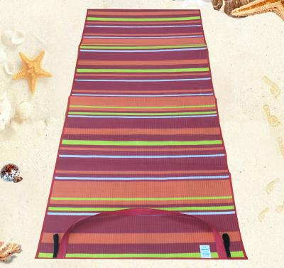 China Customized Logo Eco - Friendly Cheap Recyclable PP Woven Roll Up Beach Mat for sale