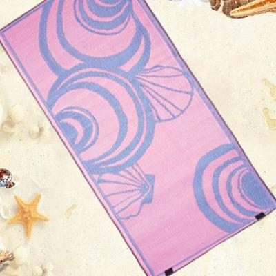 China Waterproof Pile Recyclable Rolled Jacquard PP Carpet Picnic Beach Mat for sale