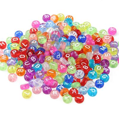 China 500g/bag 4*7mm Acrylic Transparent Color Acrylic Letter Beads White Alphabet Mixed Style DIY Charm Beaded Jewelry Making for sale