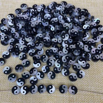 China Shell Wholesale 8mm Natural Tai Chi Bagua Shell Loose Beads DIY Jewelry Making Accessories for sale