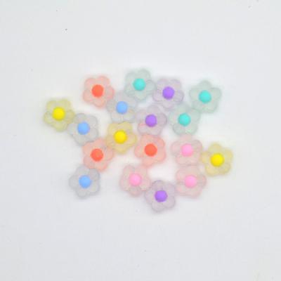 China 500g/bag 12mm Flower Acrylic Translucent Frosted Jewelry Making Phone Chain Earrings Necklace for sale