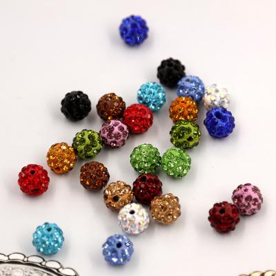 China Polymer Clay Ceramic Shambhala Classic High Quality Round Rhinestone Beads Disco Ball Beads For Jewelry Making for sale