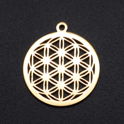 China CLASSIC Stainless Steel Necklace Bracelet Round Geometric Kaleidoscope Charm Pendant For Jewelry Making for sale