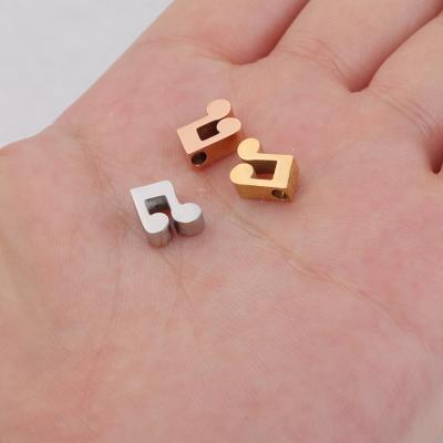 China Popular Loose Gold Musical Note DIY Stainless Steel METAL Classic Bead Necklace Bracelet Jewelry Making for sale