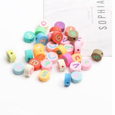 China Hot Selling Popular Ceramic Polymer Clay Letter Beads For Jewelry Making Materials, Bracelets And Necklaces for sale