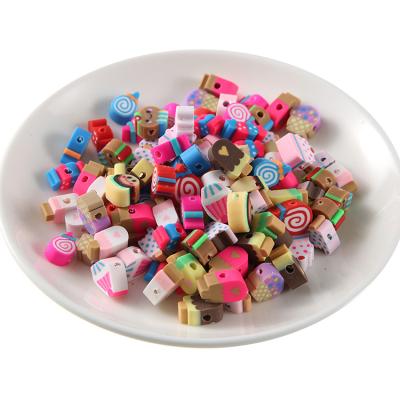 China 1000pcs/pack Polymer Clay Ceramic Slice Cake Beaded Loose Dessert Beads Jewelry Making Materials for sale