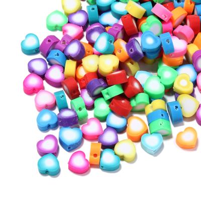 China 1000 Pcs / Bag Ceramic Polymer Clay Gradient Love Hearts Sliced ​​Beads DIY Jewelry Making Materials for sale