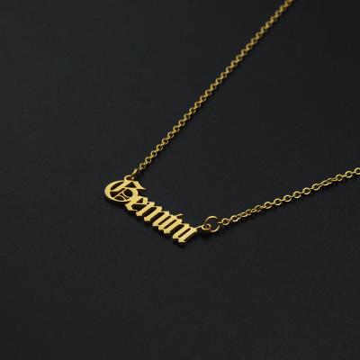 China Hot Sale 2021 Fashion Stainless Steel Charm Fashion Zodiac Gold Necklace Pendant Trend for sale