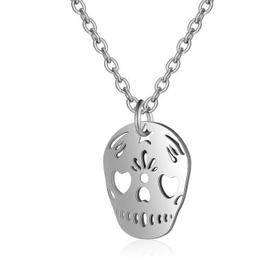 China Trendy Hot Selling Fashion Jewelry Stainless Steel Heart Female Creative Skull Pendant Necklace for sale