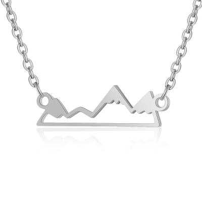 China 2021 FASHIONABLE the latest style charm fashion mountain ridge gold stainless steel necklace pendant for sale