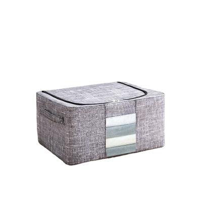 China Eco-friendly Amazon 11L Steel Frame Household Eco-friendly Cloth Storage Box Foldable Hot Selling Non-woven Box for sale