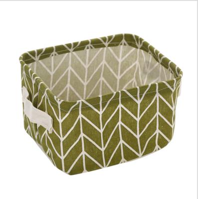 China Viable Multi-Function Foldable Cotton Linen Cloth Small Household Storage Box for sale